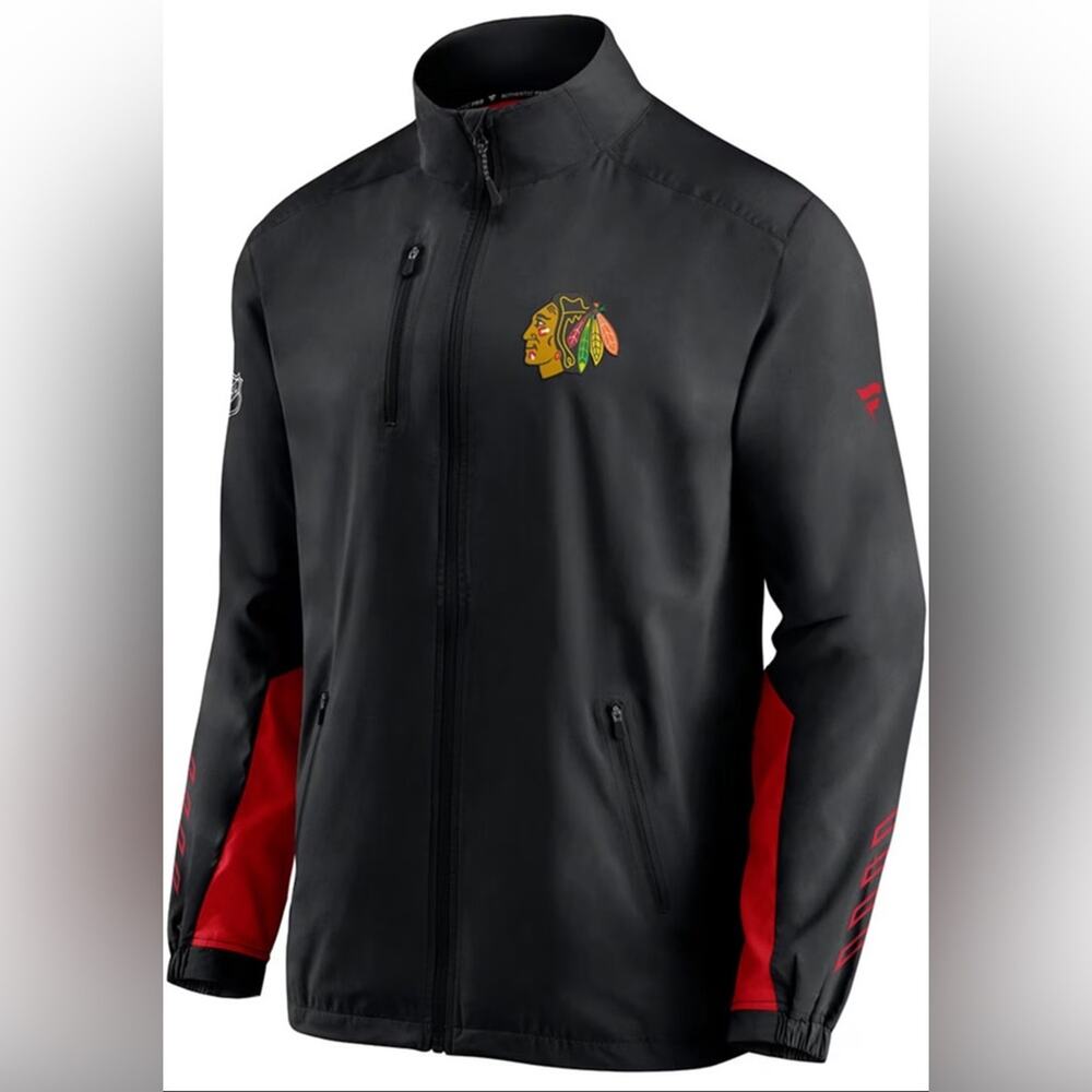 Fanatics Chicago Blackhawks Black Rink Jacket Men's Medium NHL‎ Hockey